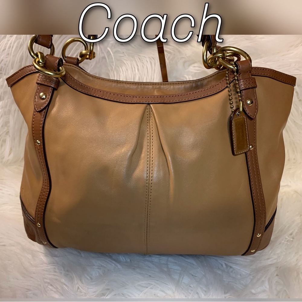 Two Tone Brown Coach Bag